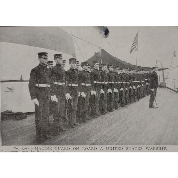 Navy Ship Postcard Marine Guard On Board US Warship Naval 1907 Ser 5045 Unused - Picture 4 of 4